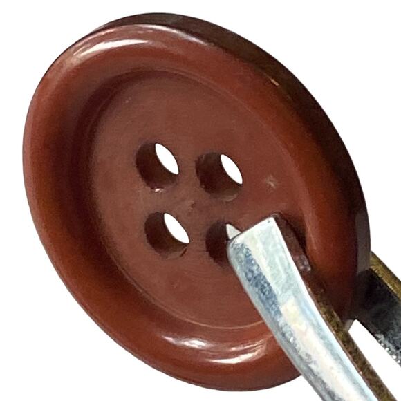 Four Center Hole Buttons Brown Round Plastic Raised Lip Lot of 8 Coat Vest Shirt - Picture 6 of 10